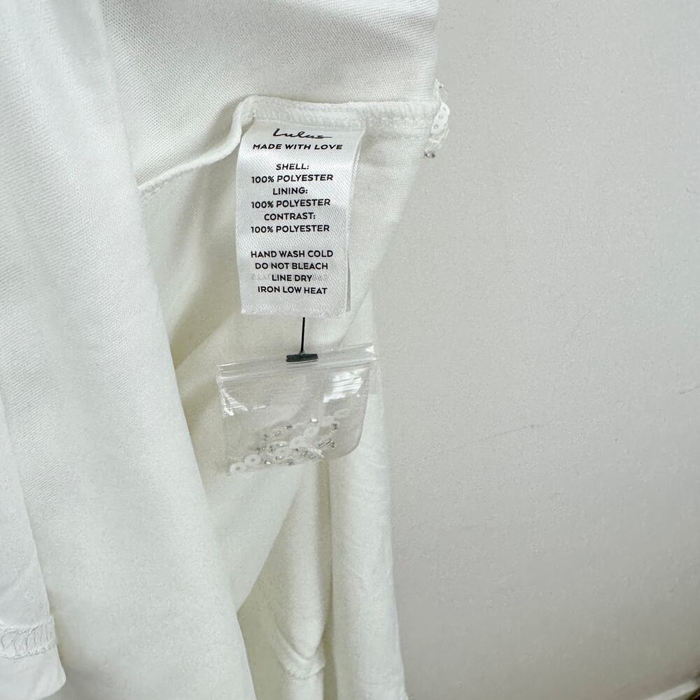 Lulus Alluring Interest White Sequin Embroidered Sleeveless Midi Dress Small NWT - Picture 7 of 13